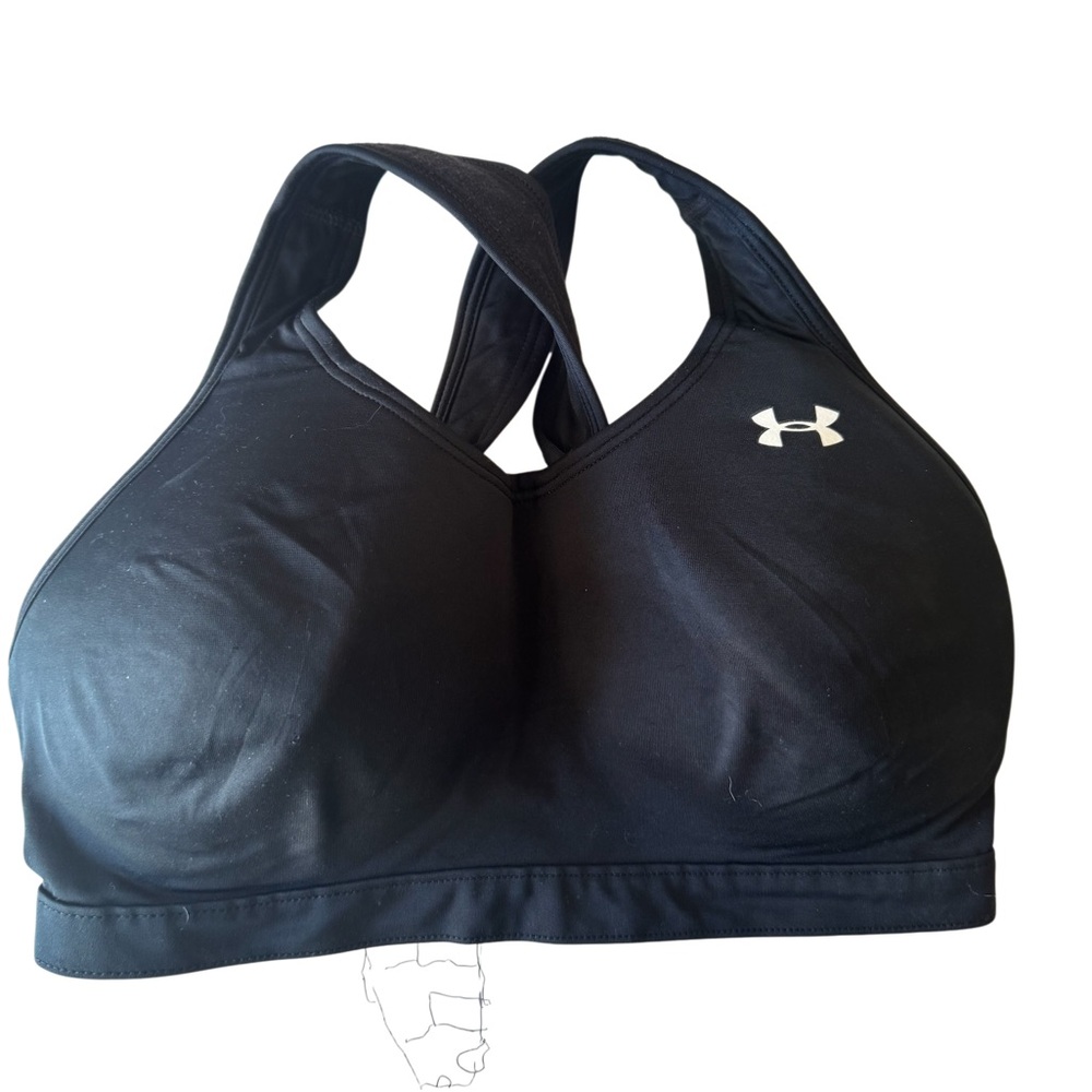 Women Under Armour Black Sports Bra with Logo size M 34-36